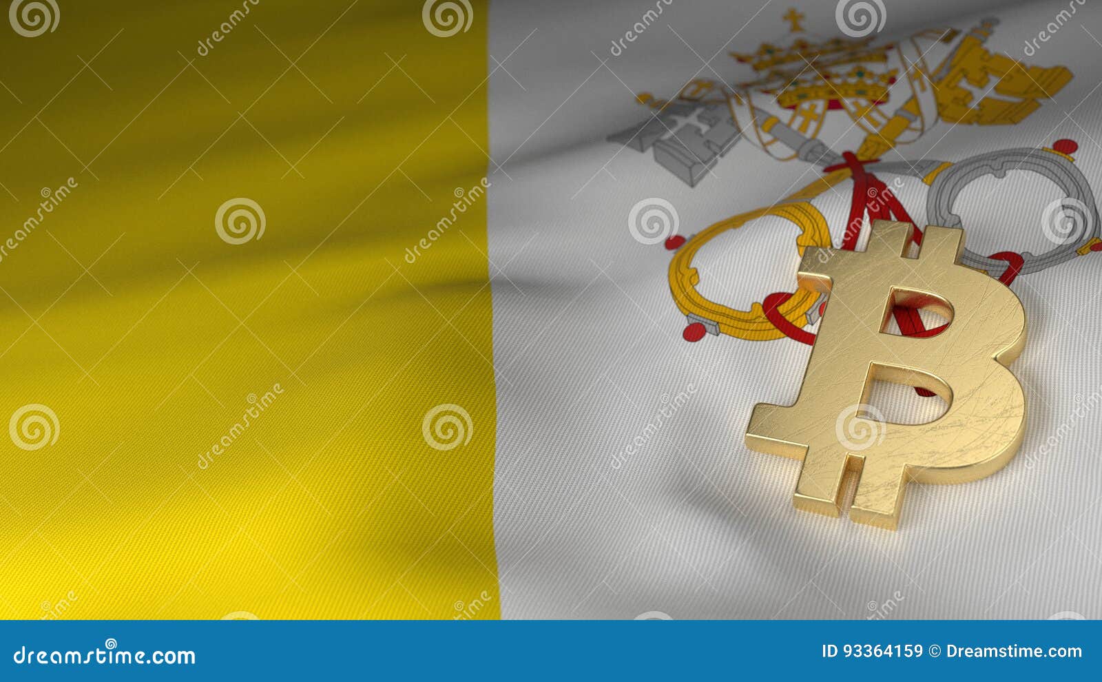Bitcoin Currency Symbol on Flag of Vatican City Stock Illustration -  Illustration of data, flag: 93364159