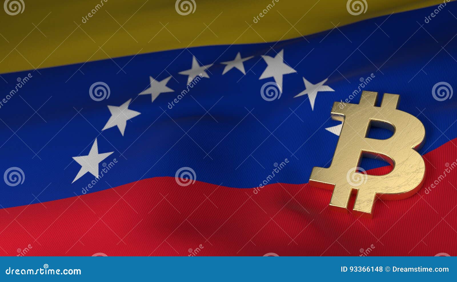 Bitcoin Currency Symbol on Flag of Venezuela Stock Illustration -  Illustration of exchange, concept: 93366148