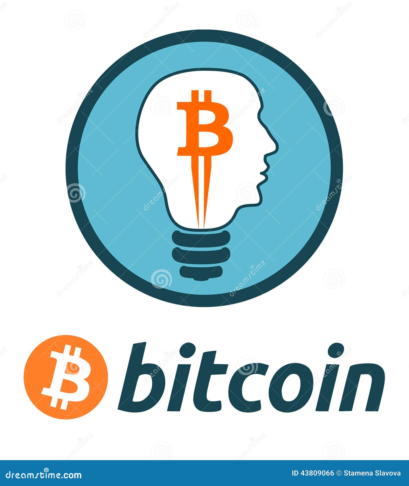 Bitcoin Currency Logo Light Bulb Stock Vector ...