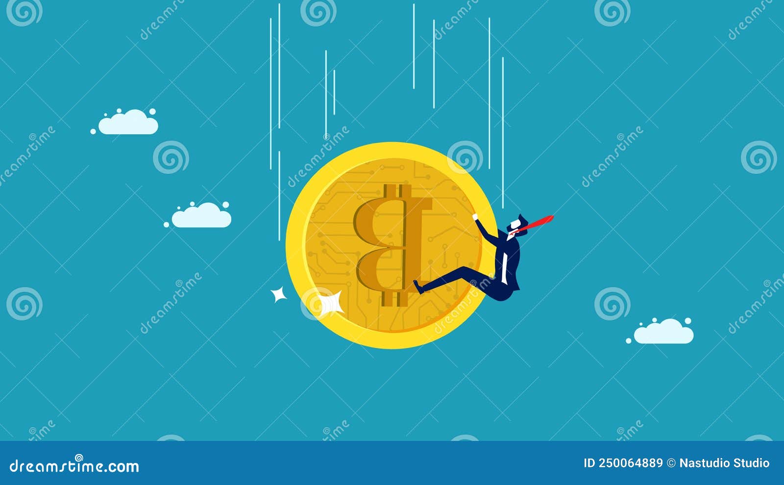 Bitcoin Declines. Leader Pullback Bitcoin Cryptocurrency Stock Vector -  Illustration of bankruptcy, currency: 250064889