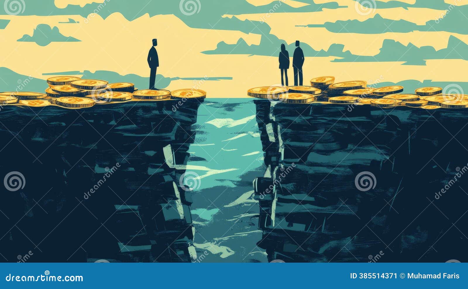 Bitcoin Divide: Financial Risk Illustration Stock Illustration -  Illustration of crypto, coin: 385514371
