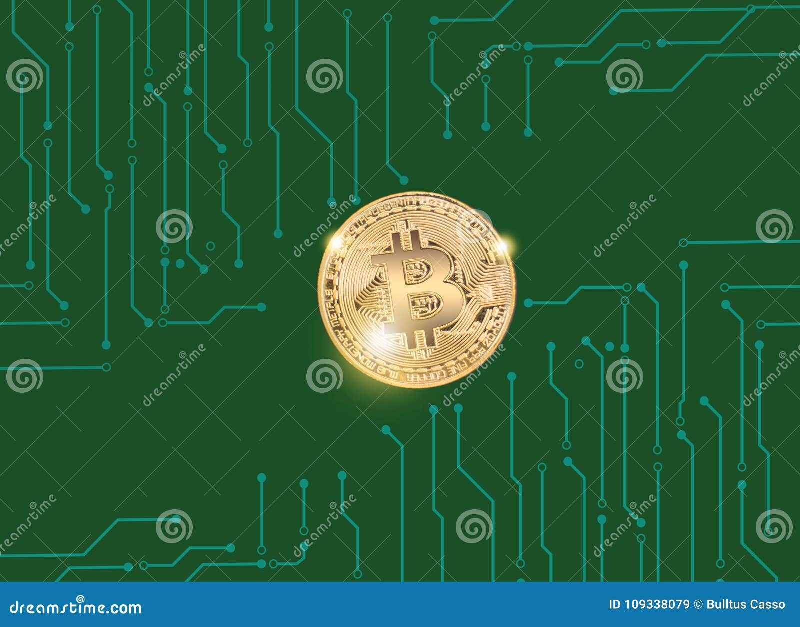 Bitcoin Do Ouro Com Gráfico No Fundo Verde Ilustração Stock - Ilustração de  dourado, troca: 109338079
