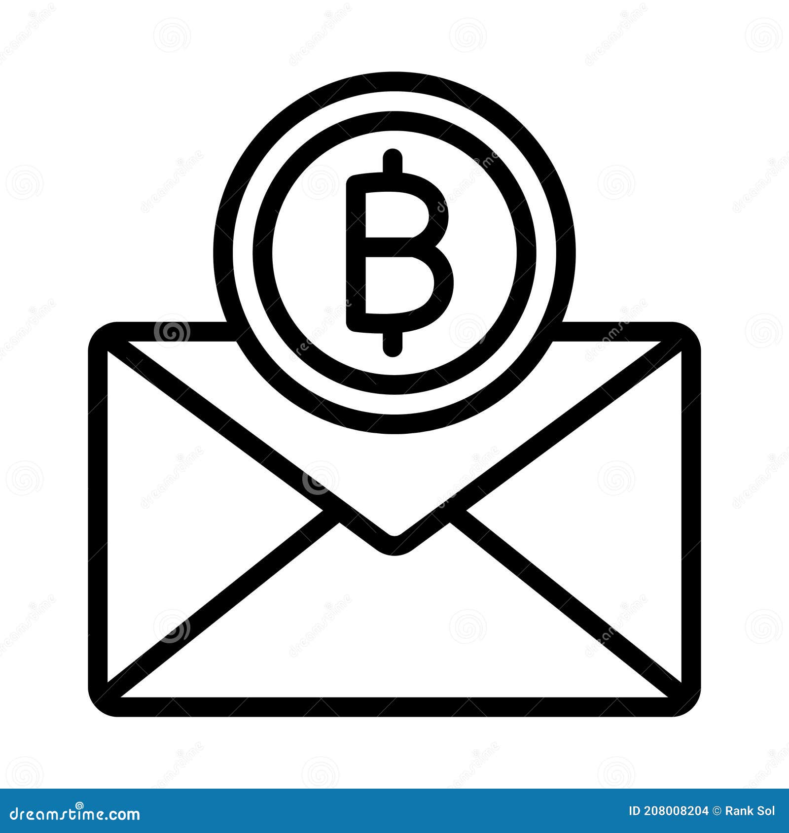 Bitcoin Envelope, Bitcoin Mail, Bitcoin Postage, Cryptocurrency Envelope  Fully Editable Vector Icons Stock Vector - Illustration of coin, envelope:  208008204