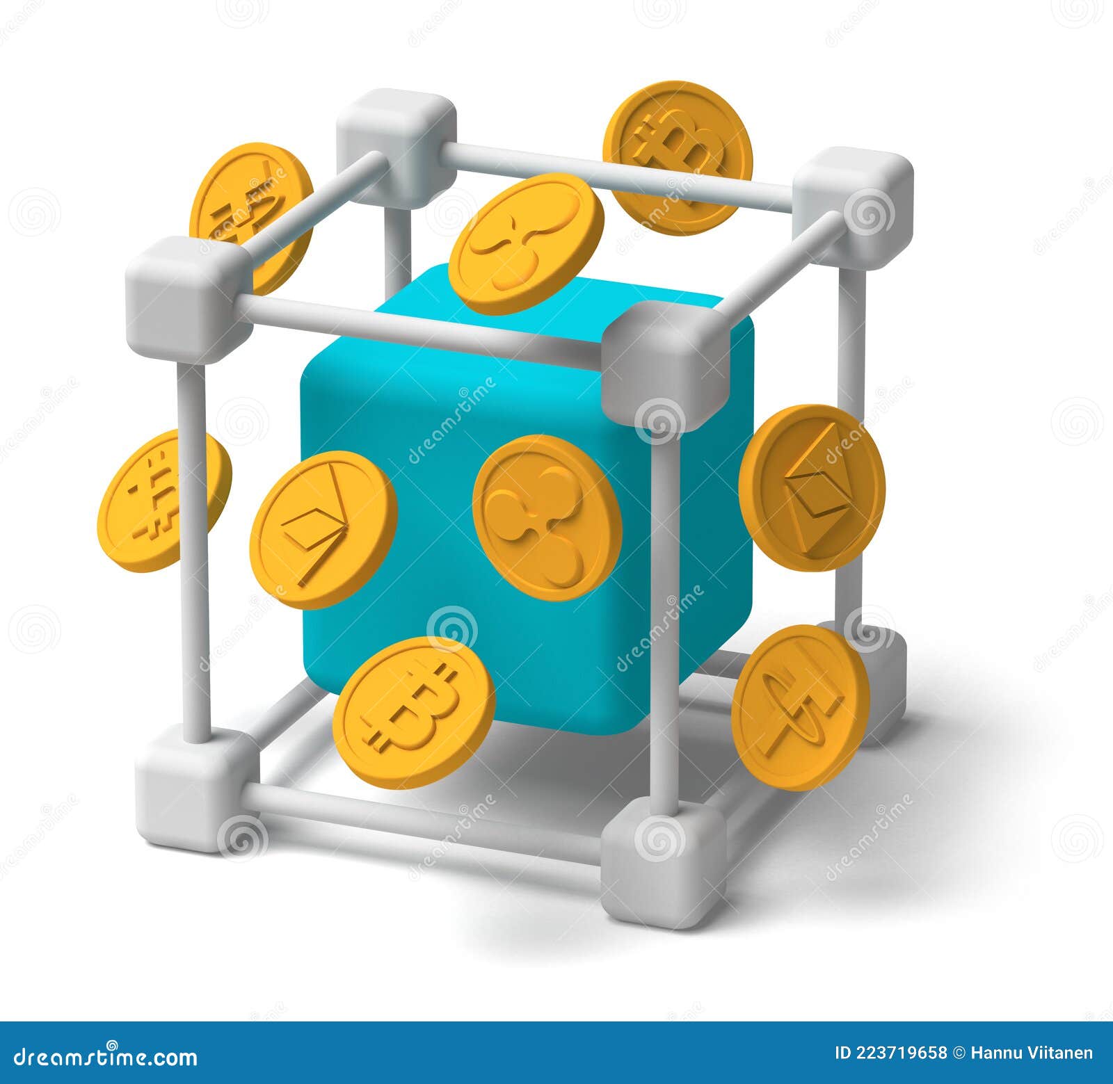 Bitcoin Etc. Crypto Currency Blockchain Mining Concept 3D Editorial Stock  Photo - Image of finance, isolated: 223719658