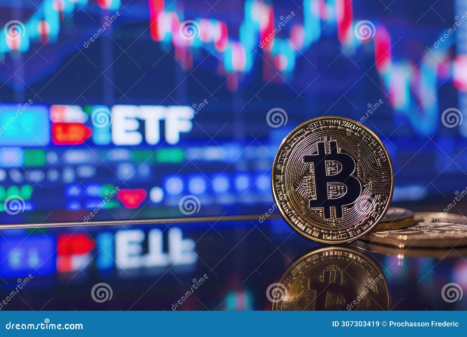 Bitcoin ETF Concept, AI Generated Stock Illustration - Illustration of  financial, golden: 307303419