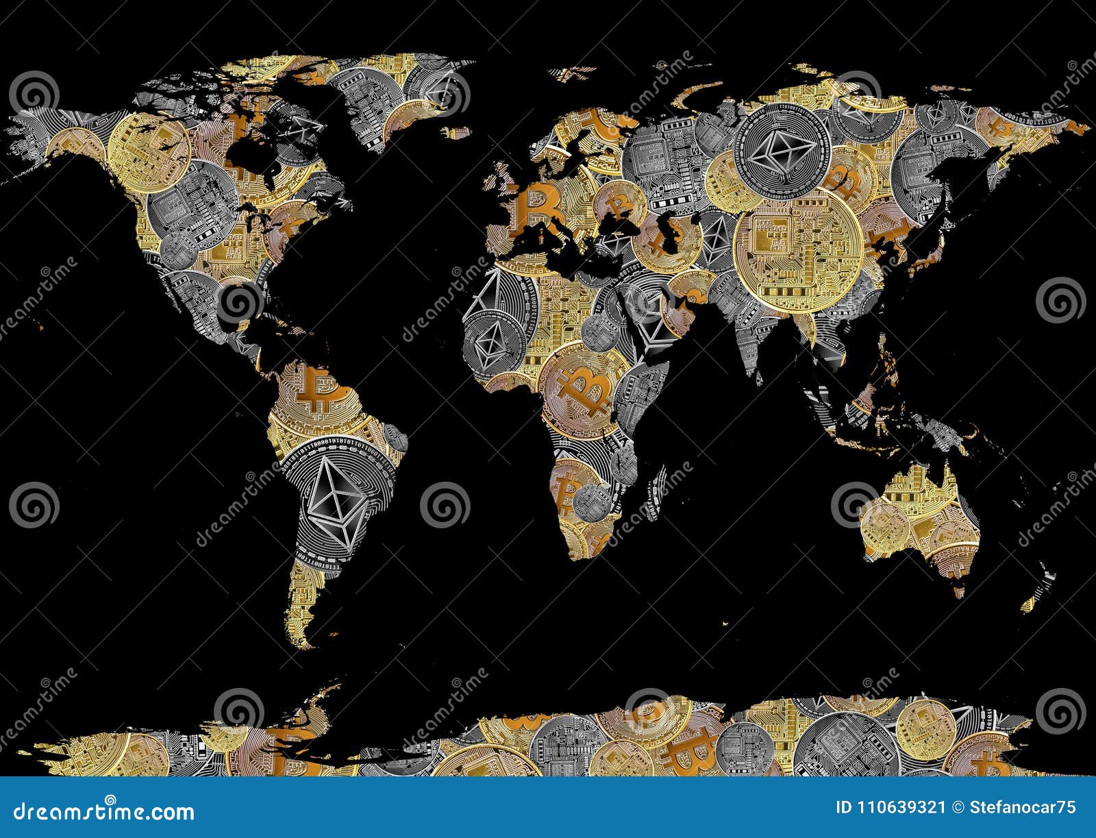 Bitcoin and Ethereum Background World Map As Concept of Global Editorial  Photo - Illustration of digital, bitcoin: 110639321