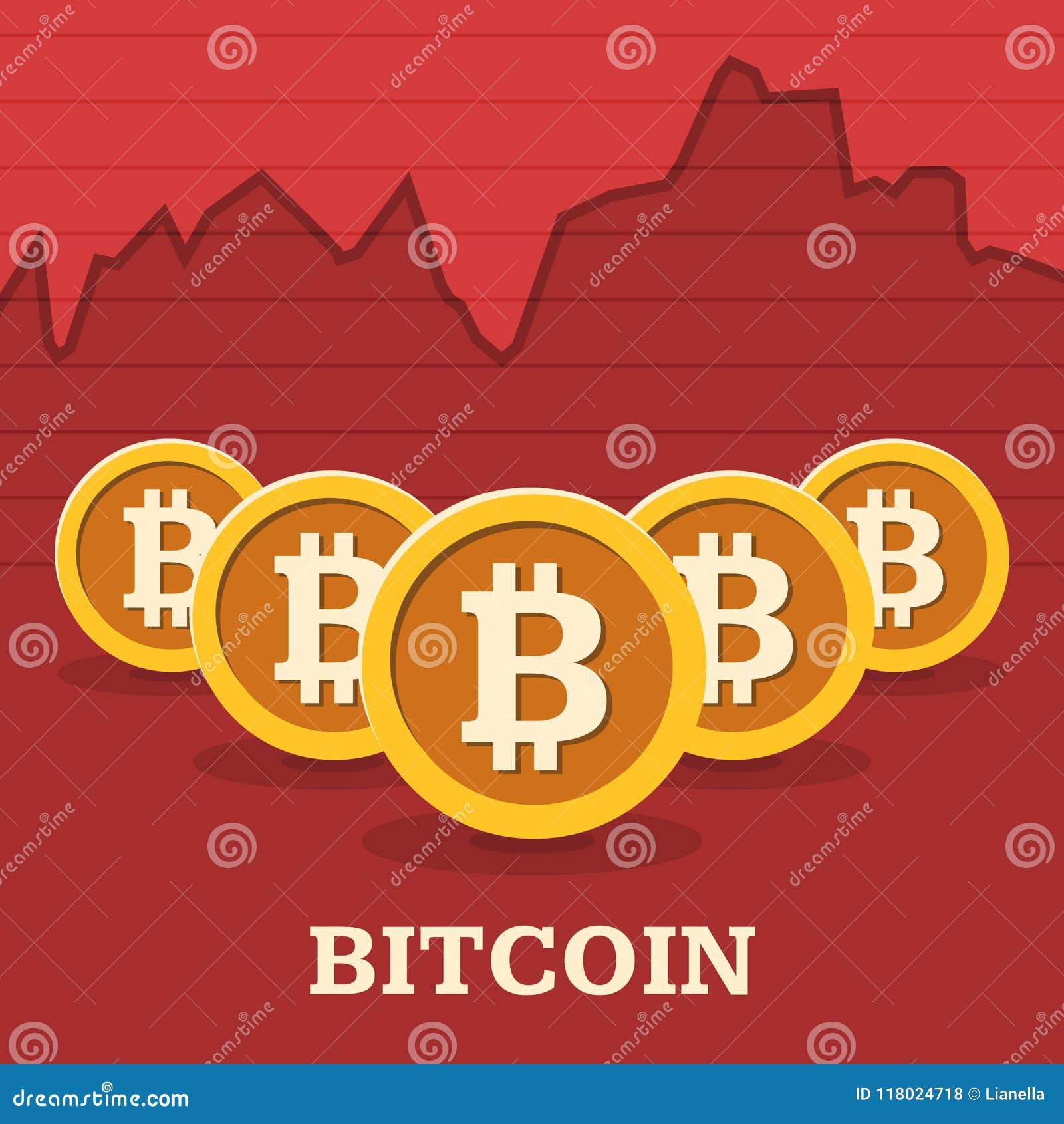 Bitcoin Exchange Rate Chart Stock Vector Illustration of cash