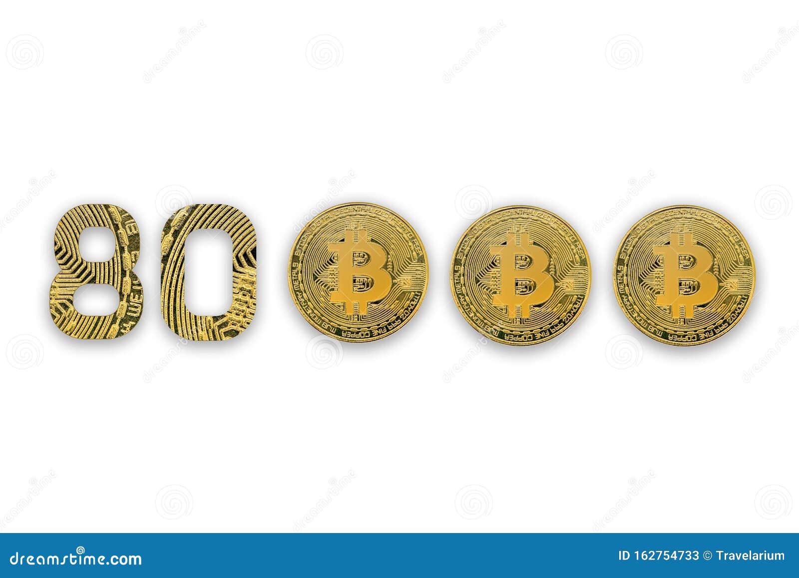 80000 Bitcoin Exchange Rate, Isolated. Crypto Currency Style for Design  Stock Image - Image of isolated, electronic: 162754733