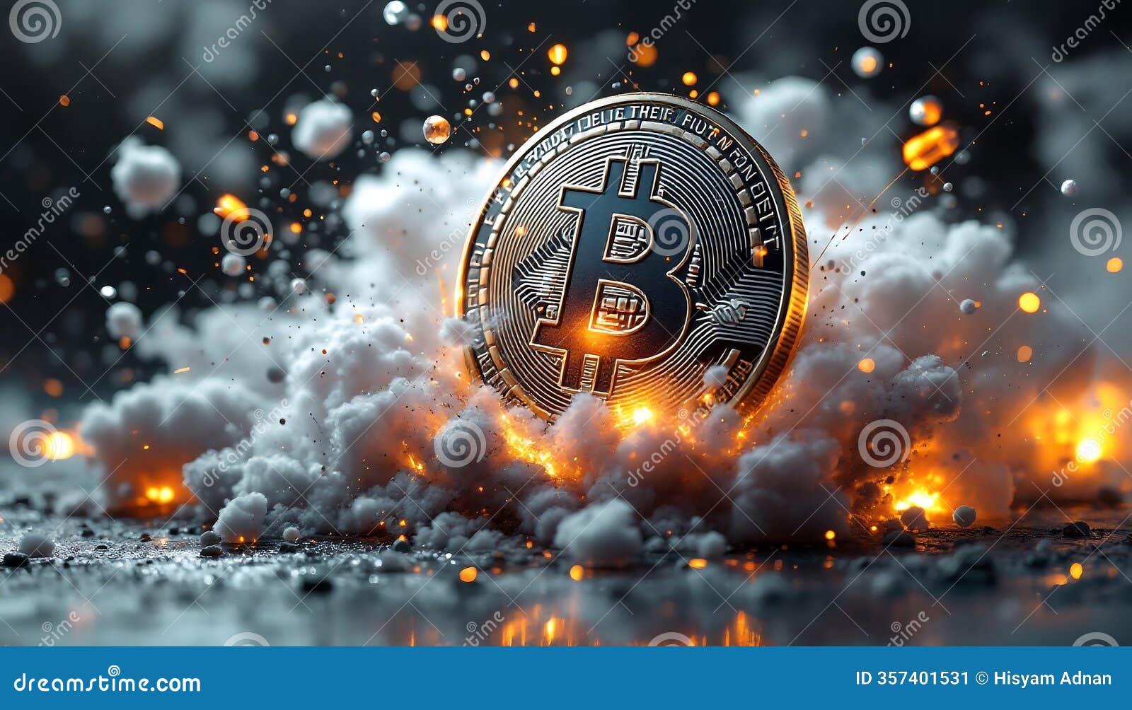 Bitcoin Explosion: Cryptocurrency Volatility and Market Crash (Generative  AI Stock Illustration - Illustration of economy, price: 357401531