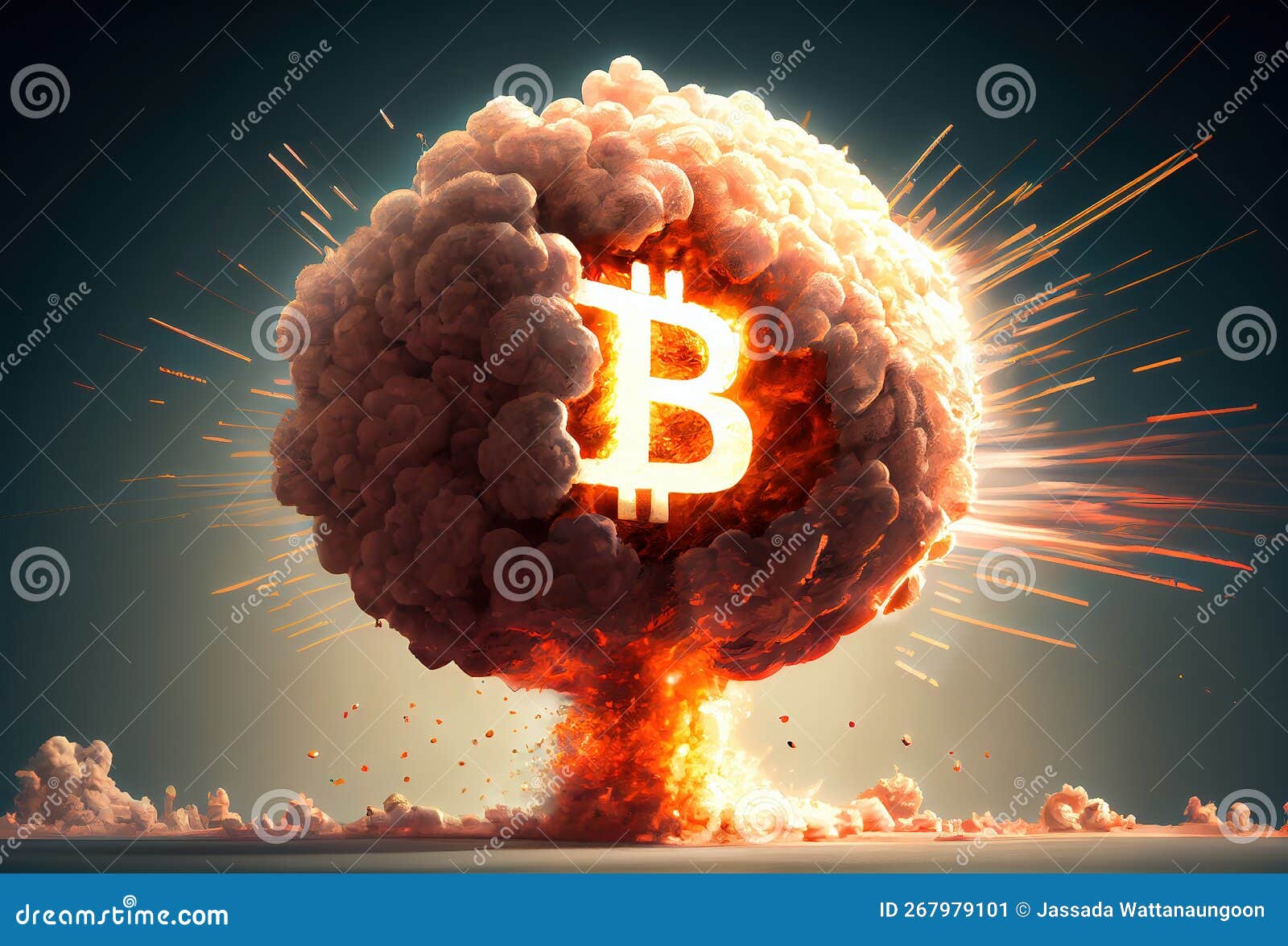 Bitcoin Explosion in a Fireball Surrounded by Flames on a Black Background  Stock Illustration - Illustration of surrounded, bitcoin: 267979101
