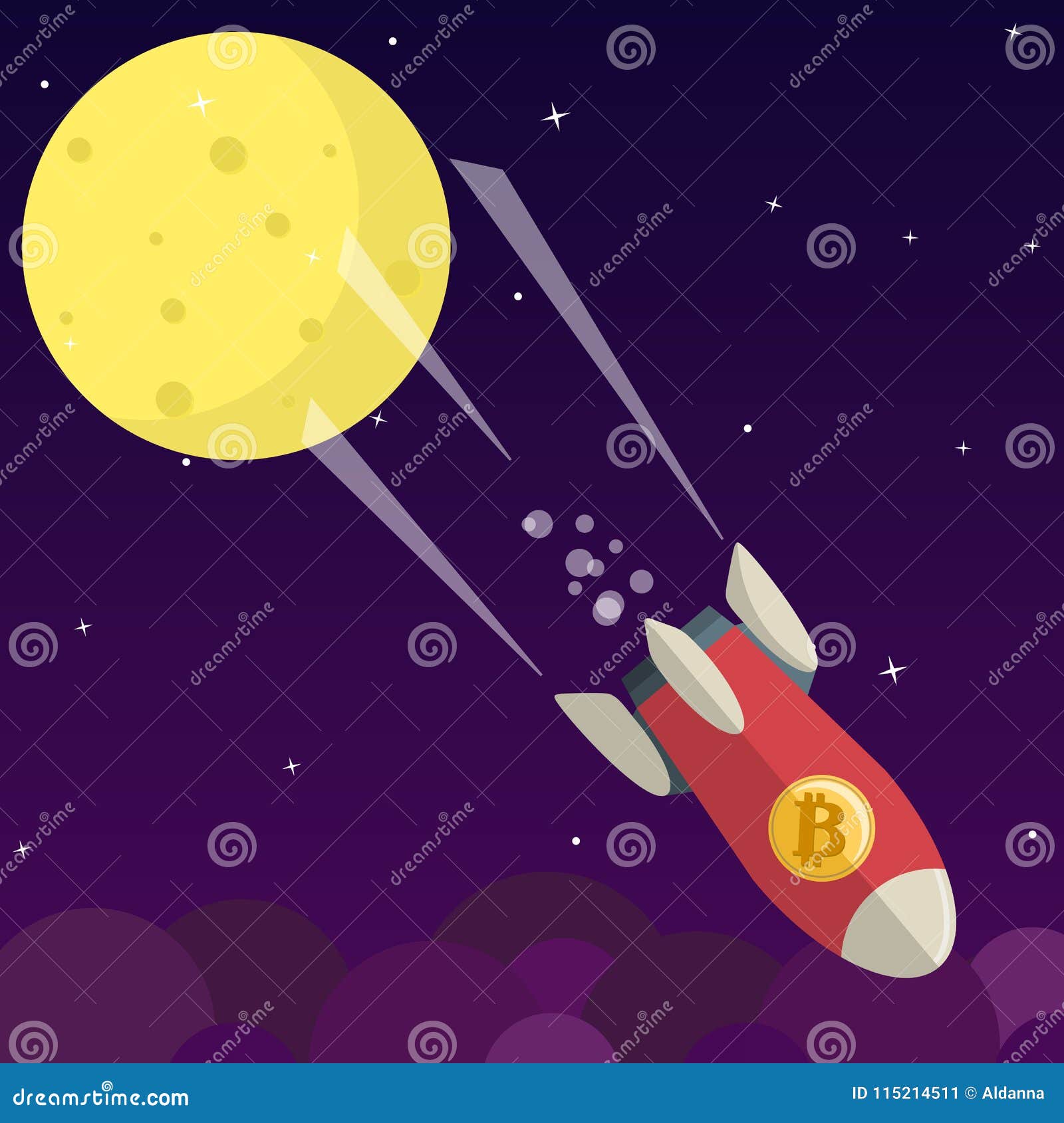 Bitcoin Falls Down from the Moon Stock Vector - Illustration of digital,  commerce: 115214511