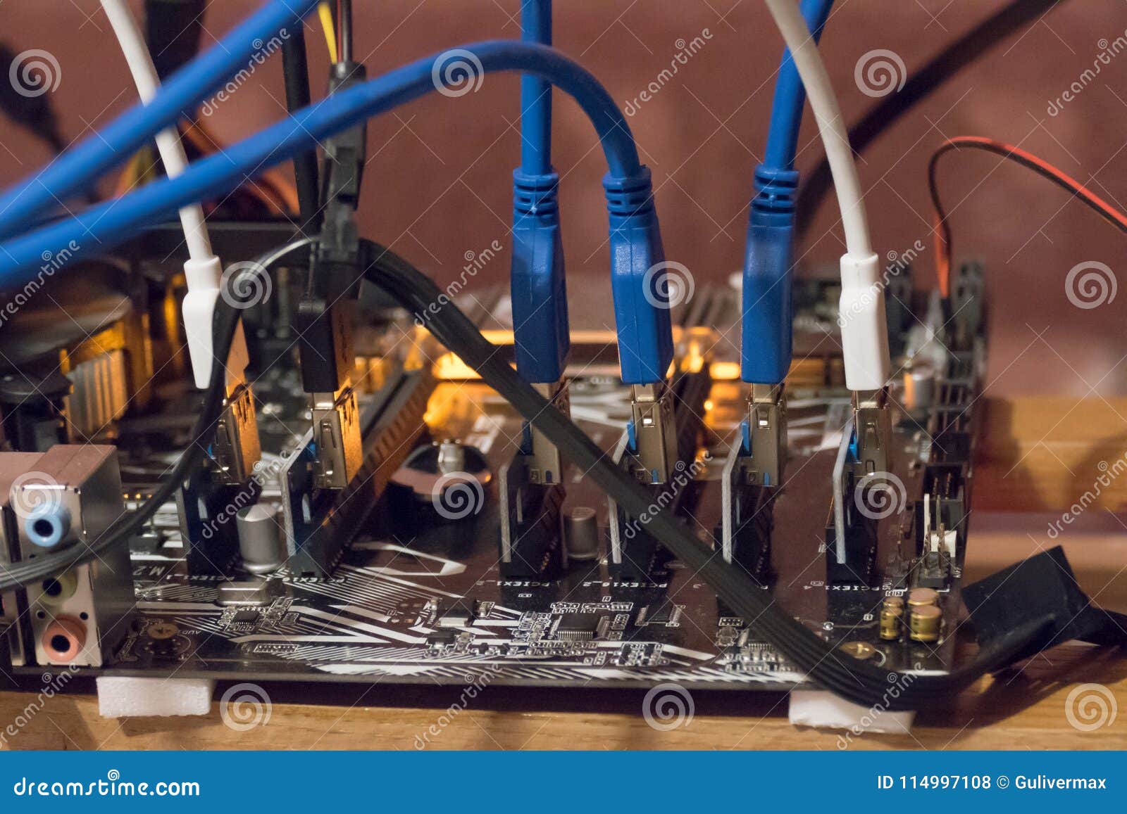Bitcoin Farm, Working Computer Equipment Stock Photo ...