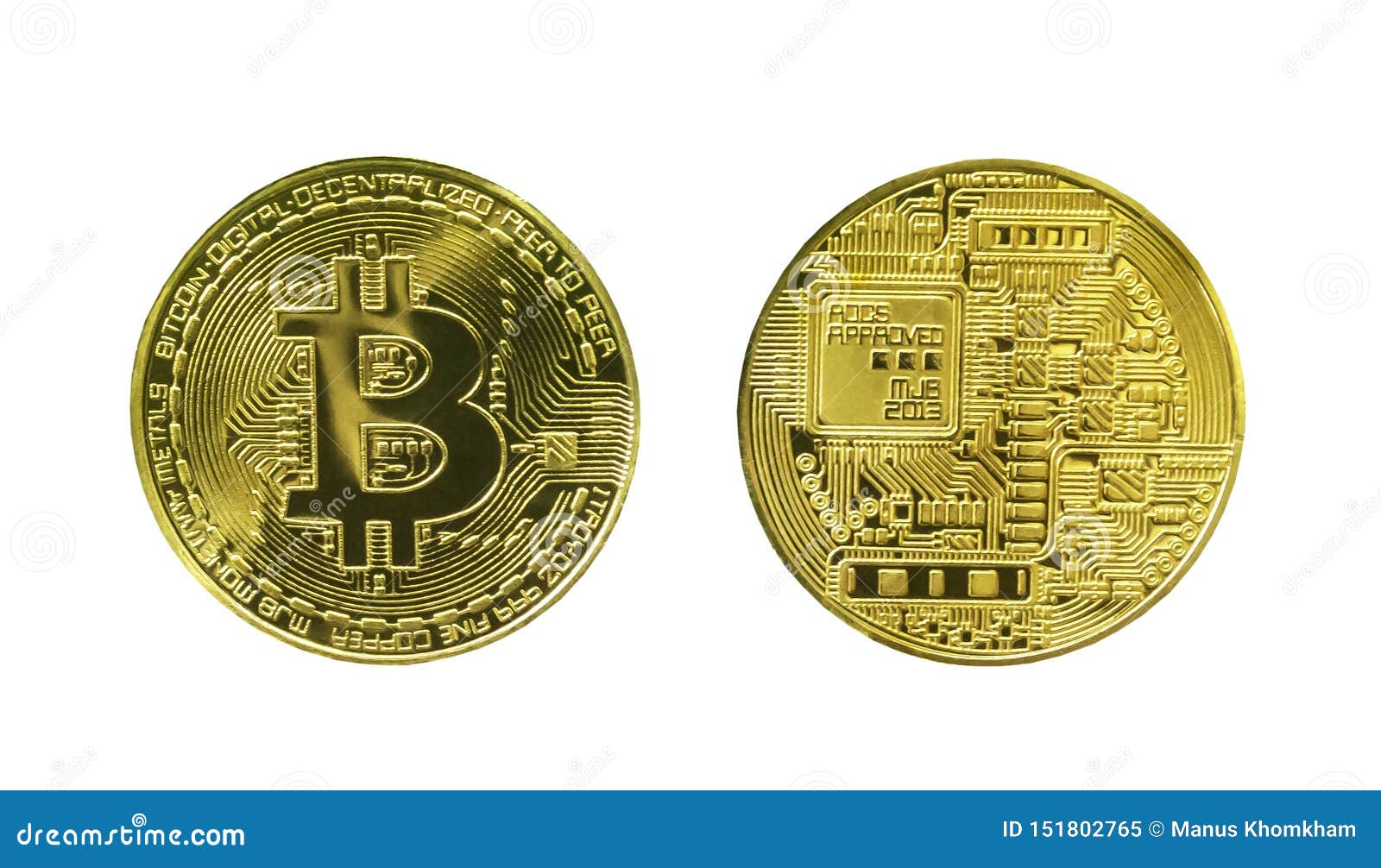 Bitcoin Front and Back Side Isolated Stock Image - Image of coin,  background: 151802765