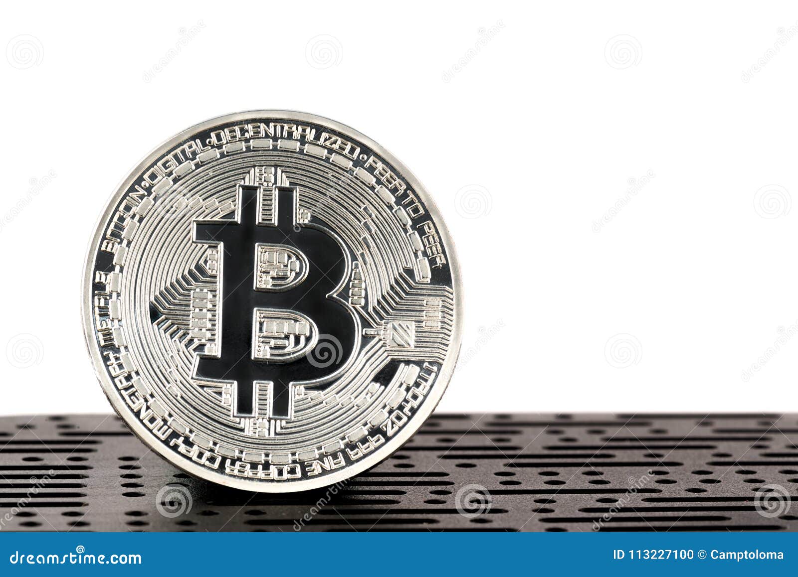 Bitcoin In Front Of Computer Board Stock Photo - Image of banknote, electronic: 113227100