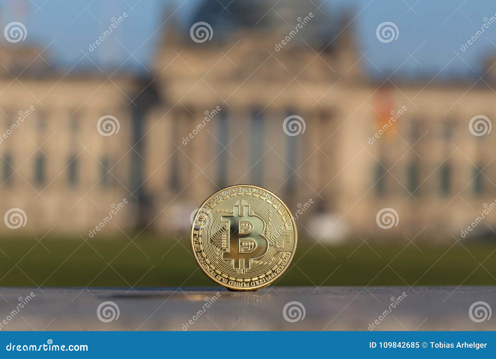 Bitcoin in Front of German Bundestag Berlin Stock Image Image of cash