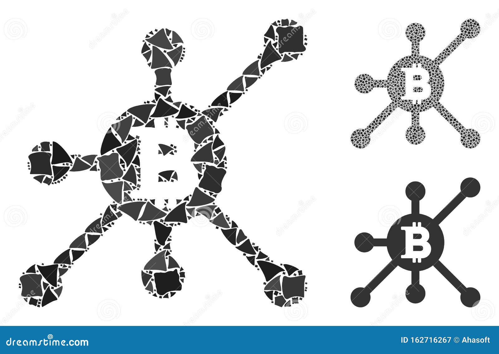 Bitcoin Full Node Composition Icon of Ragged Parts Stock Illustration -  Illustration of node, network: 162716267