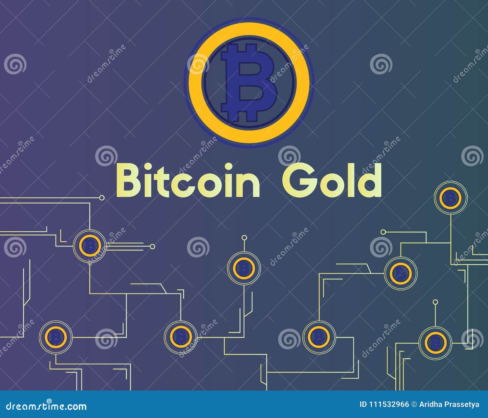 Bitcoin Gold Cryptocurrency Blockchain Circuit Background Stock - 