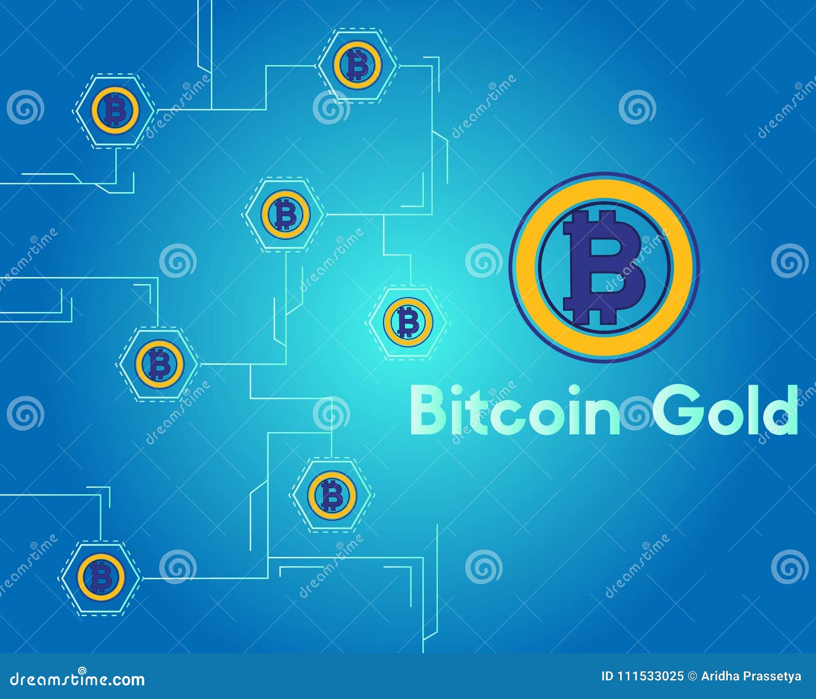 Bitcoin Gold Cryptocurrency Blockchain Circuit Background Stock - 