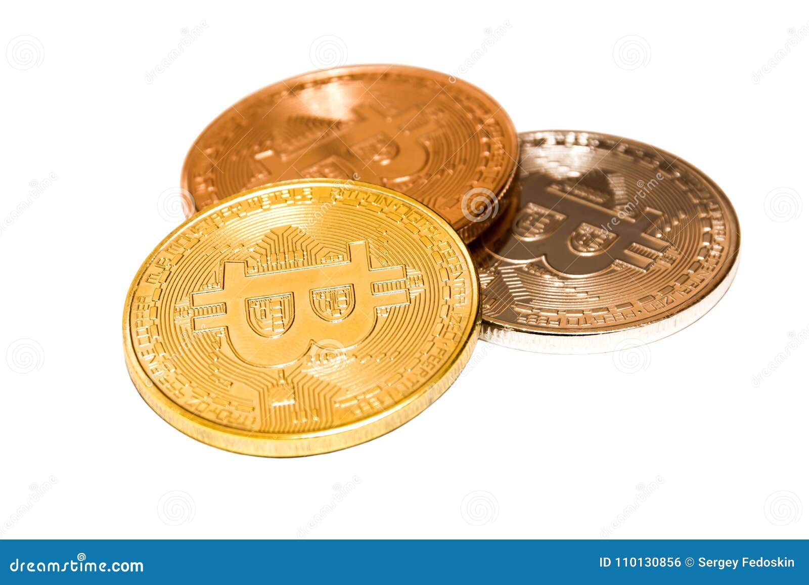 Bitcoin Gold, Silver And Bronze Coin. Stock Photo - Image of banking ...
