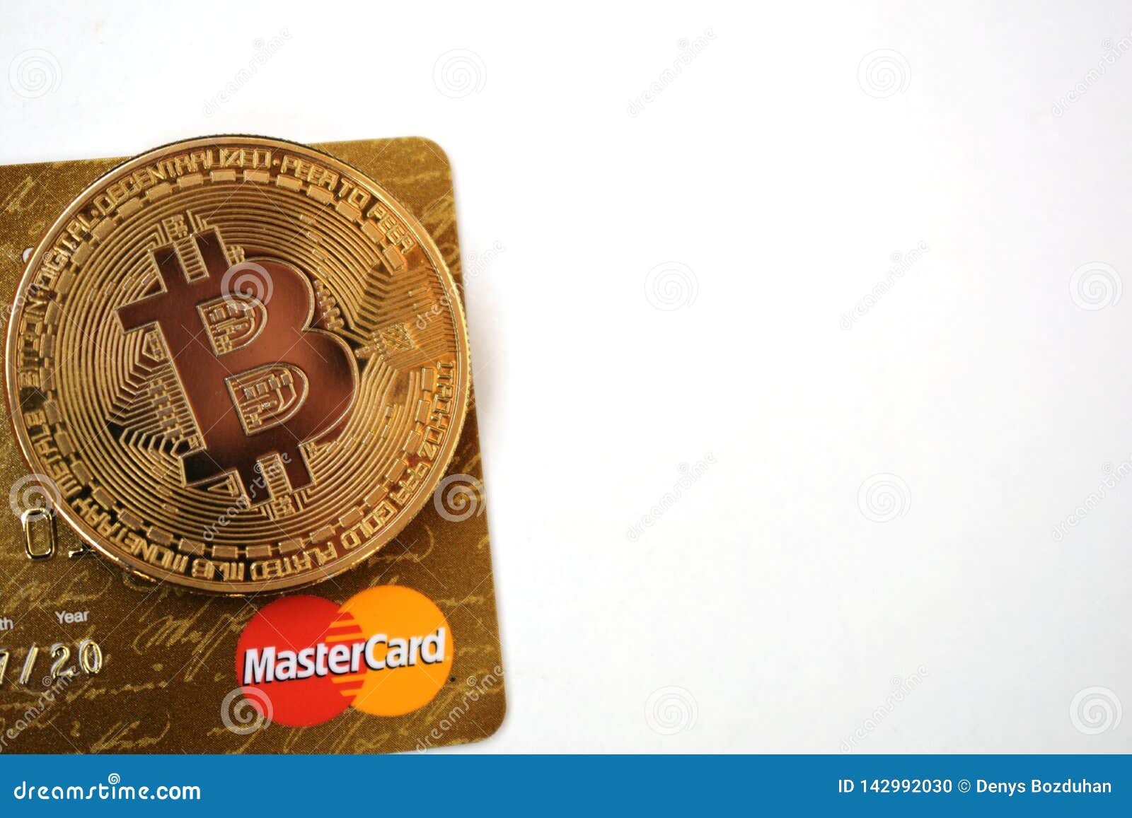 Bitcoin and MasterCard editorial image. Image of data ...