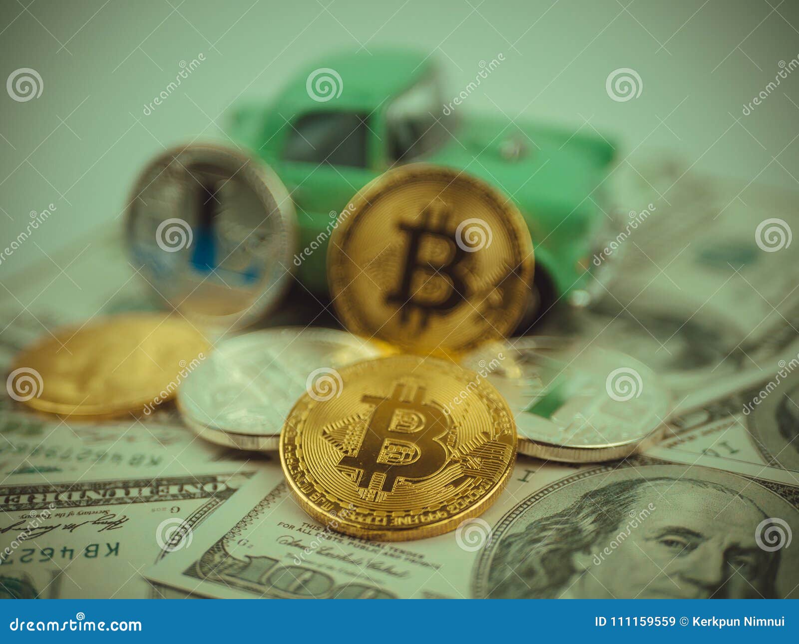 Bitcoin Golden Coin New Virtual Money Stock Image - Image ...