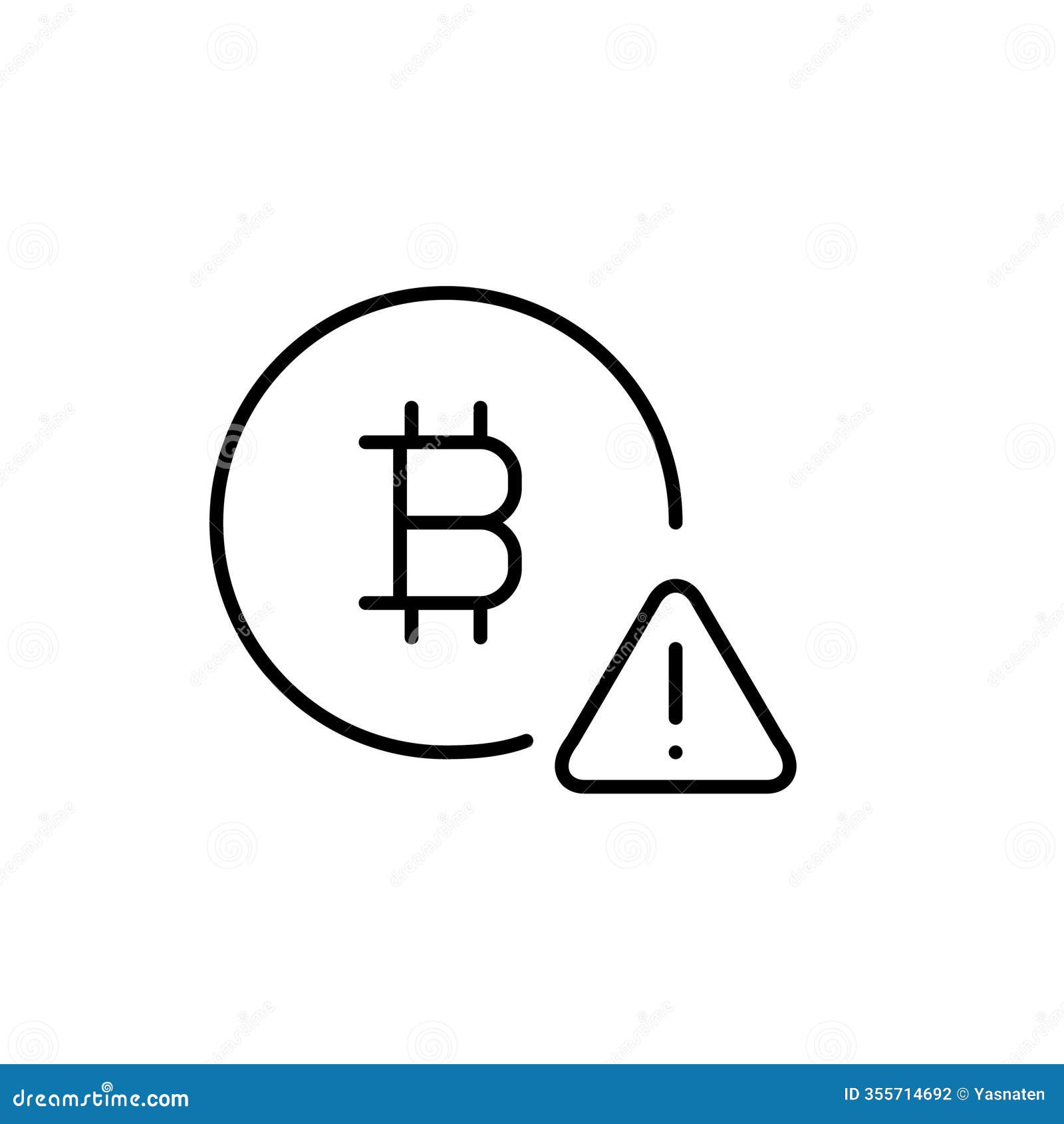 Bitcoin and Hazard Alert. Cryptocurrency Risk Warning, Security Alert and  Fraud Notification Stock Vector - Illustration of security, finance:  355714692