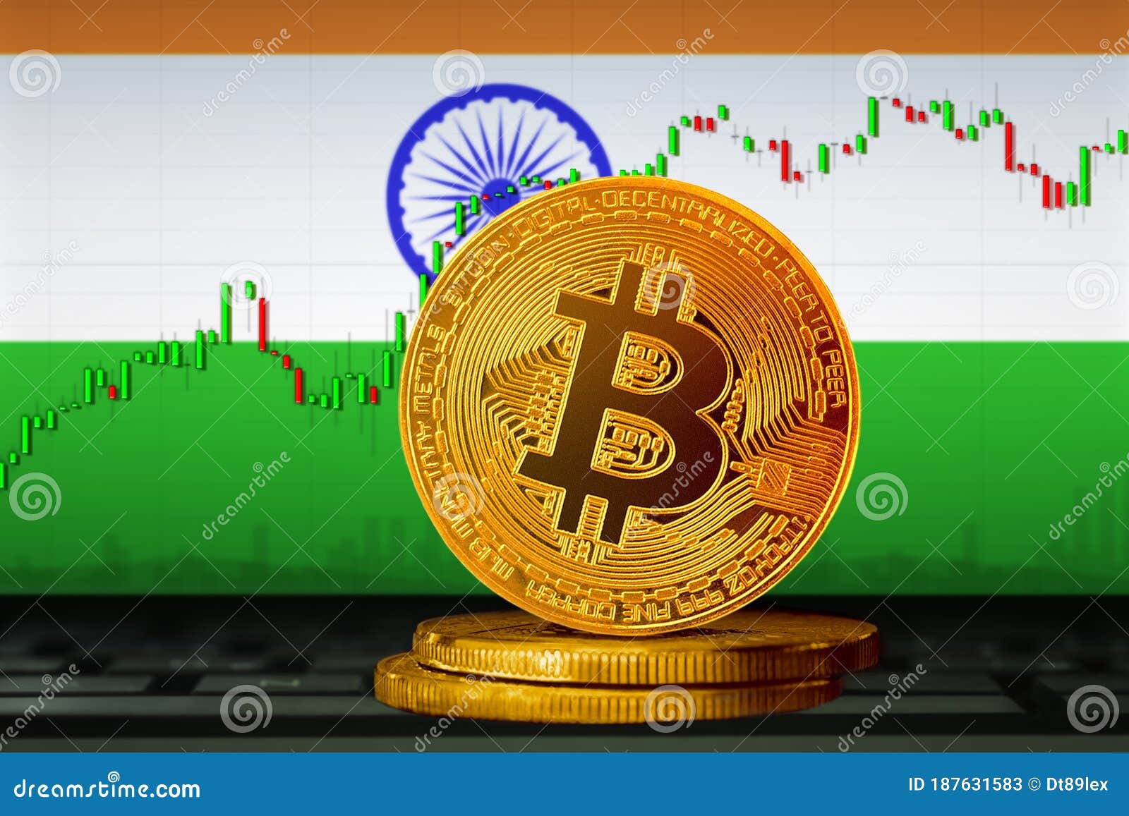 Bitcoin India; Bitcoin BTC Coin On The Background Of The ...