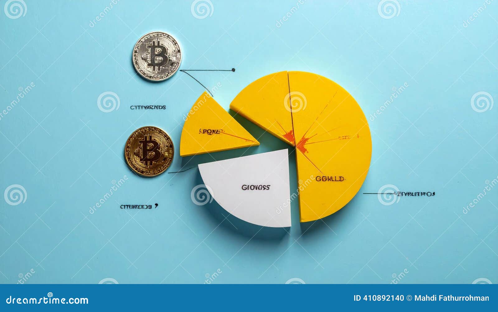 Bitcoin Investment Pie Chart Analysis Stock Illustration - Illustration of  investment, analysis: 410892140