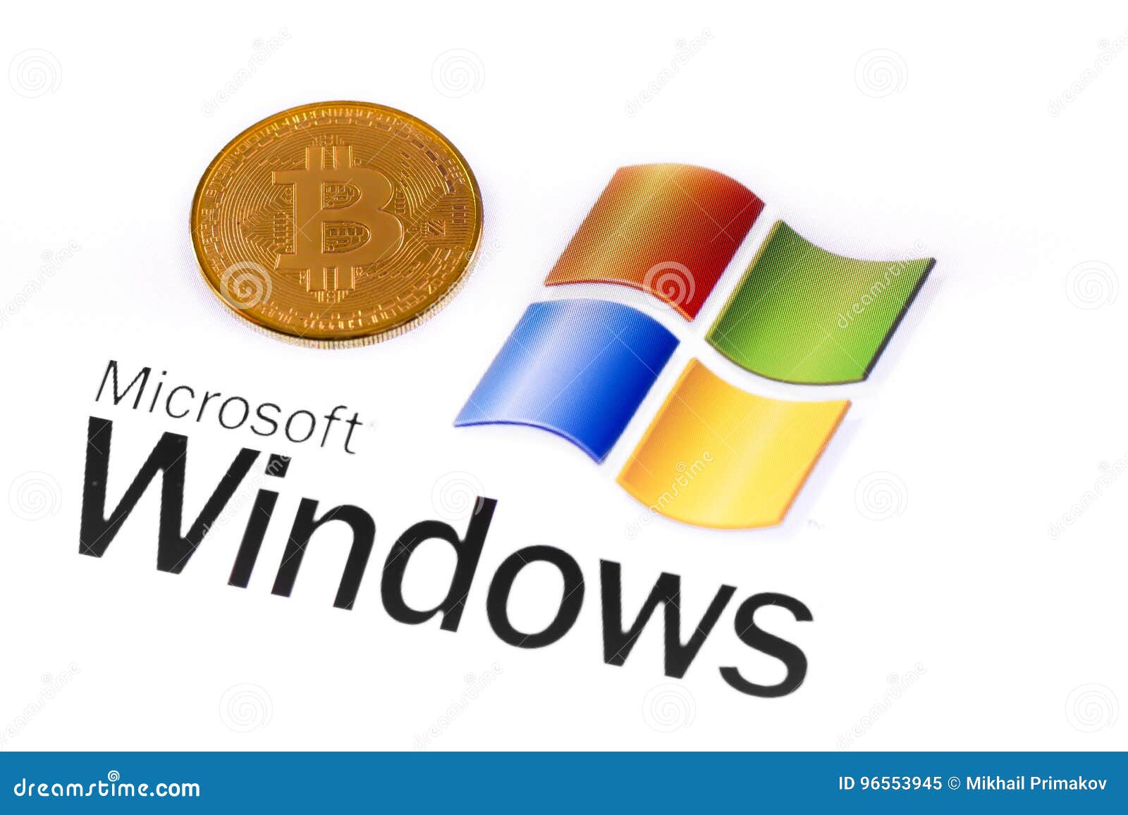 Bitcoin on the Logo of Windows Background Editorial Image - Illustration of  hacker, icon: 96553945