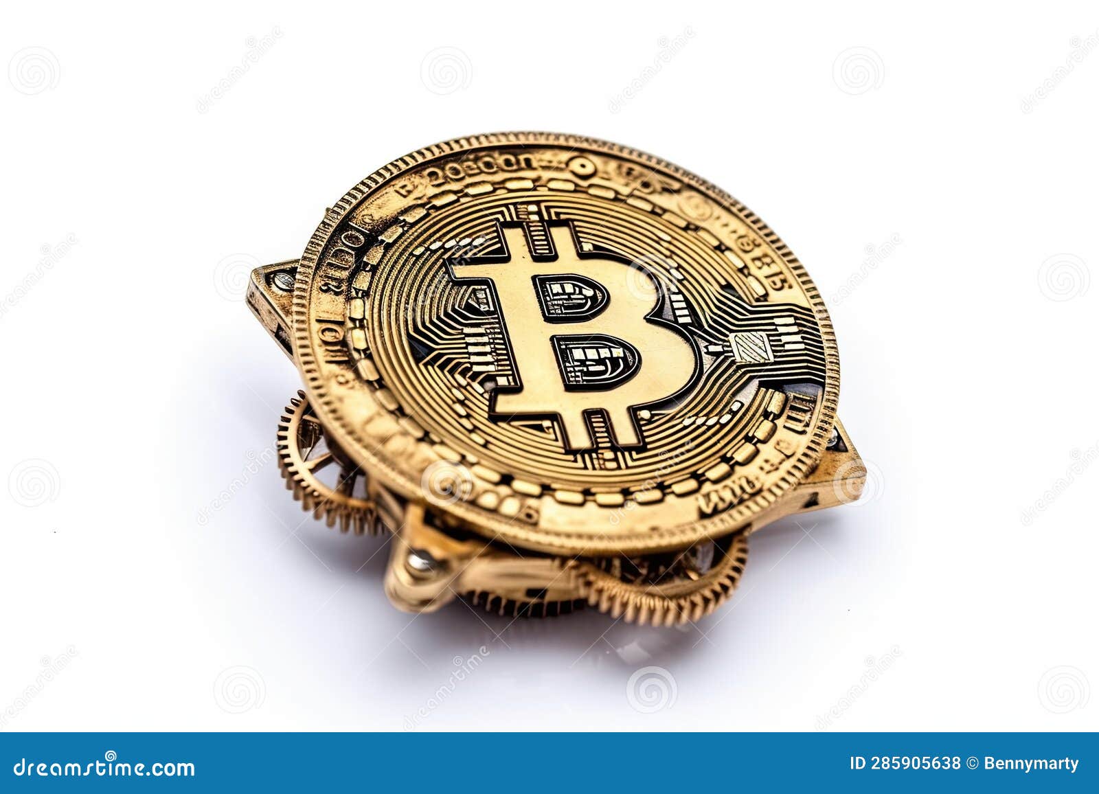 Bitcoin Made of Mechanic Gears of a Clock Stock Illustration - Illustration  of structure, cryptocurrency: 285905638