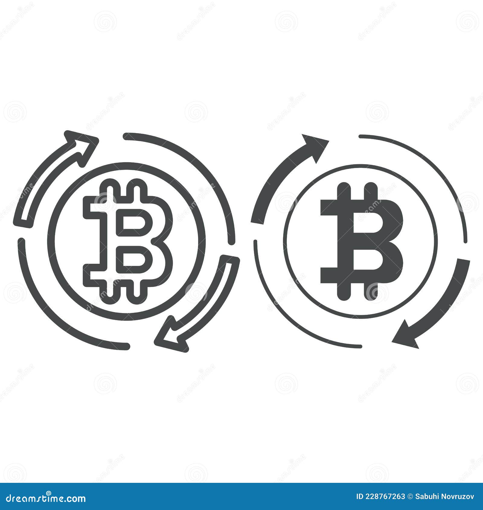 Bitcoin Make Turnover, Arrows, Circulation Line and Solid Icon,  Cryptocurrency Concept, BTC Vector Sign on White Stock Vector -  Illustration of icon, currency: 228767263