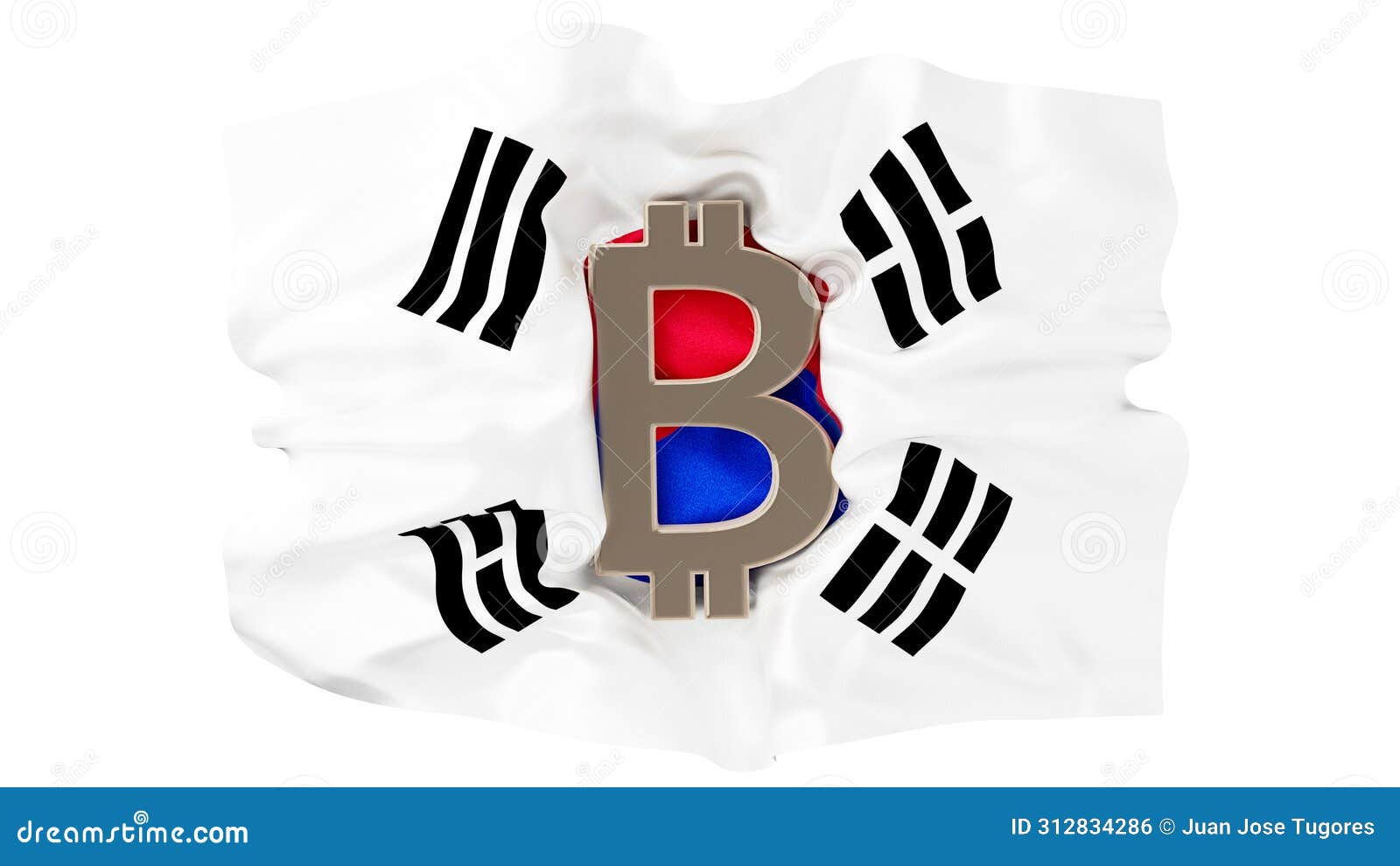 bitcoin merges with south korean flag - a fusion of fintech and tradition