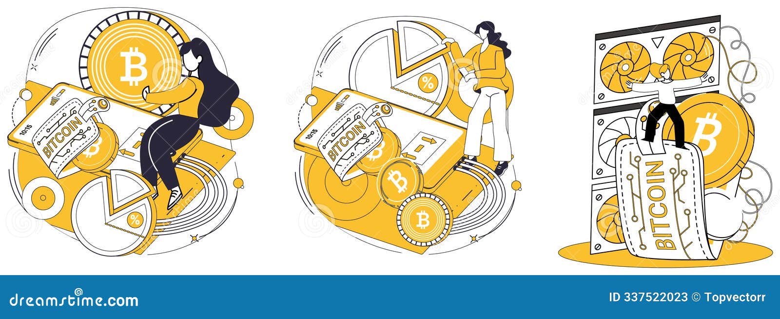 Bitcoin Mining. Algorithms, Envoys, Execute Intricate Dance Mathematical  Processes in Cryptocurrency Mining Stock Vector - Illustration of economy,  identity: 337522023