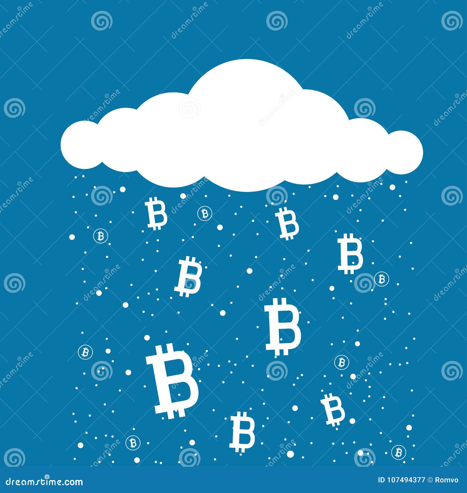 Bitcoin Mining Cloud Stock Vector Illustration Of Business 107494377 - 