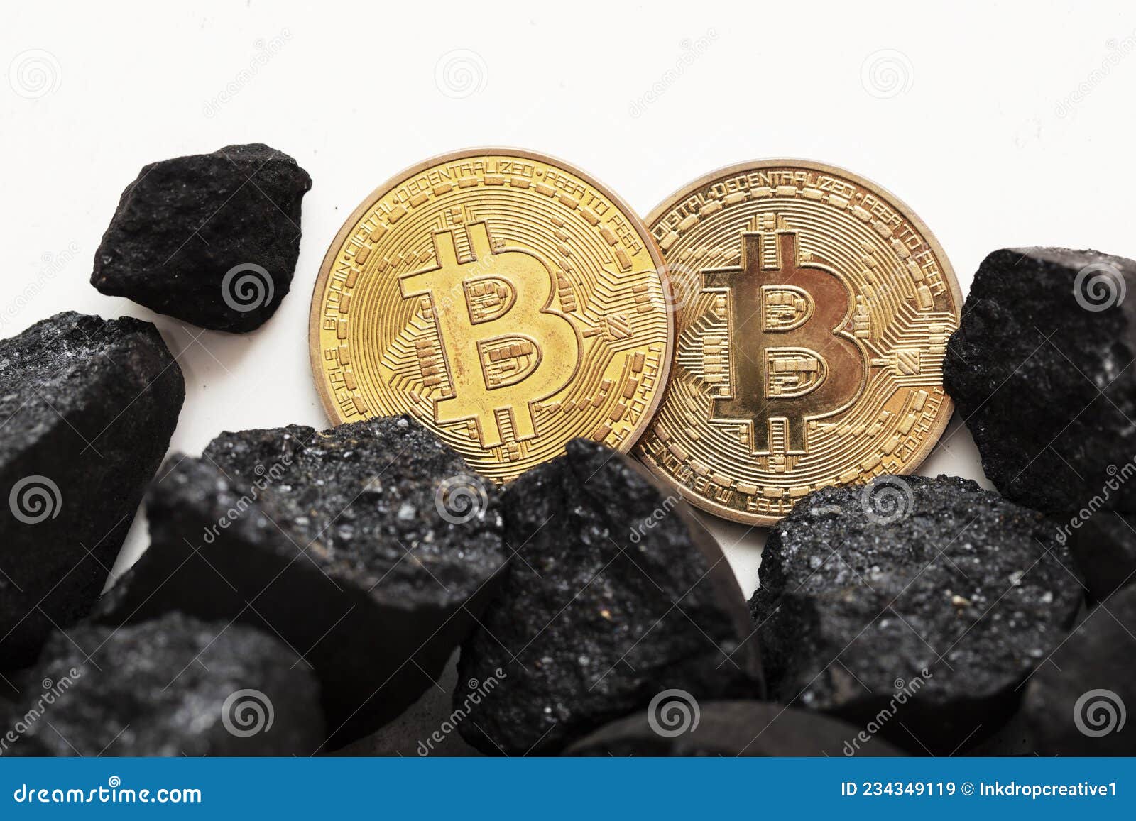 Bitcoin Mining Concept. Gold Bitcoin Cryptocurrency Coin with Lumps of Coal  Stock Image - Image of gold, trade: 234349119