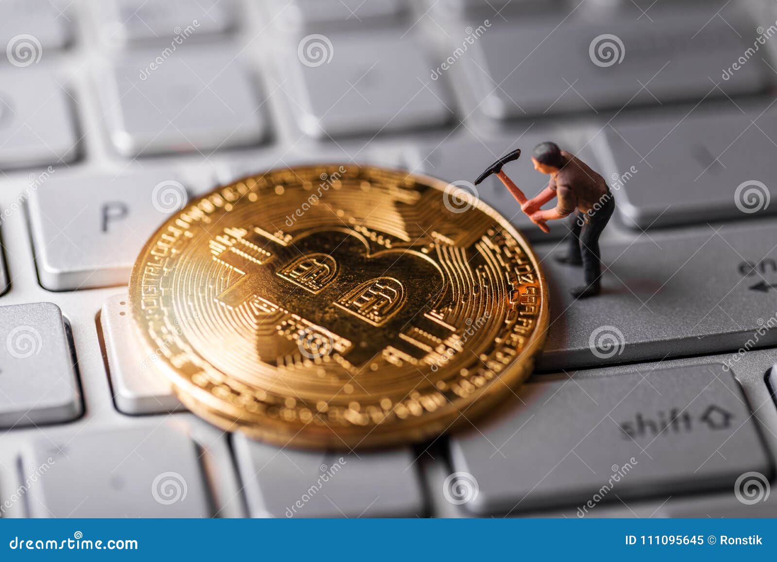 Bitcoin Mining Stock Image Image Of Banking Coin Gold 111095645 - 