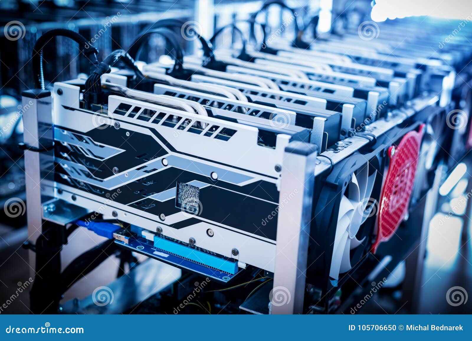 Bitcoin Mining Devices Standing in a Row. Stock Photo - Image of miners,  business: 105706650