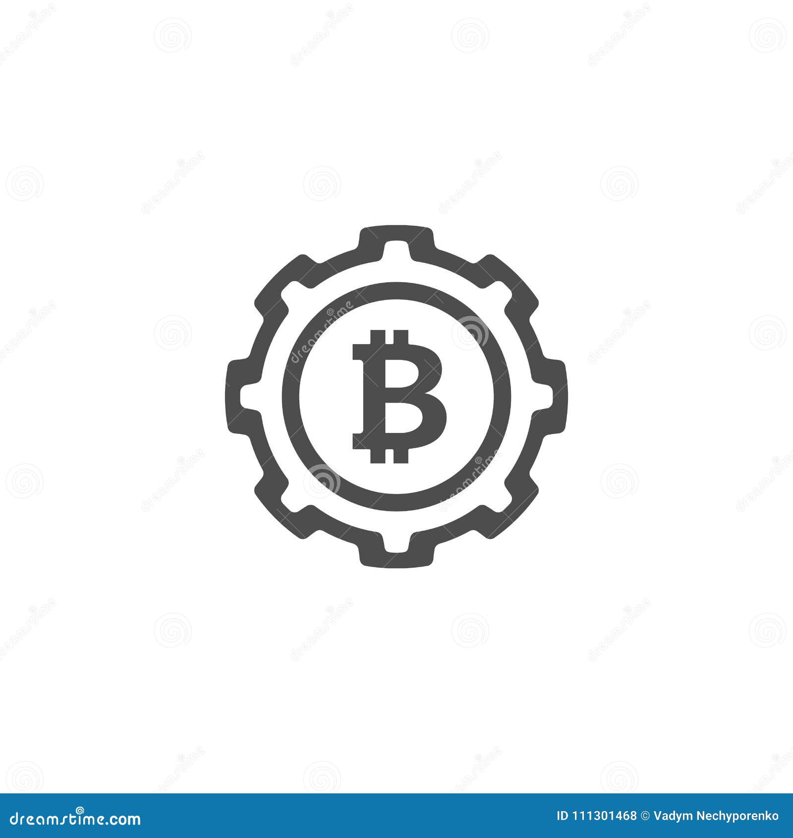 Bitcoin Mining Icon. stock vector. Illustration of virtual - 111301468