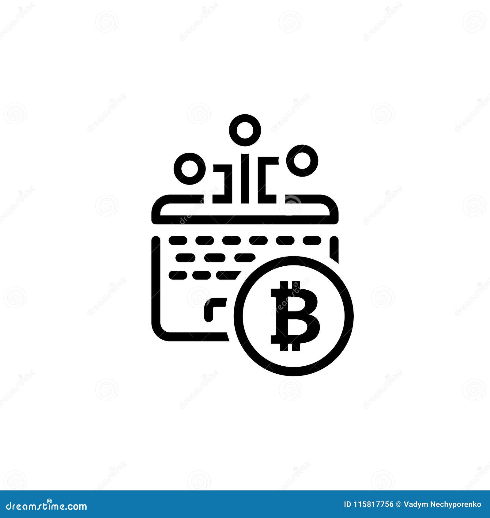 Bitcoin Mining Icon. stock vector. Illustration of element - 115817756
