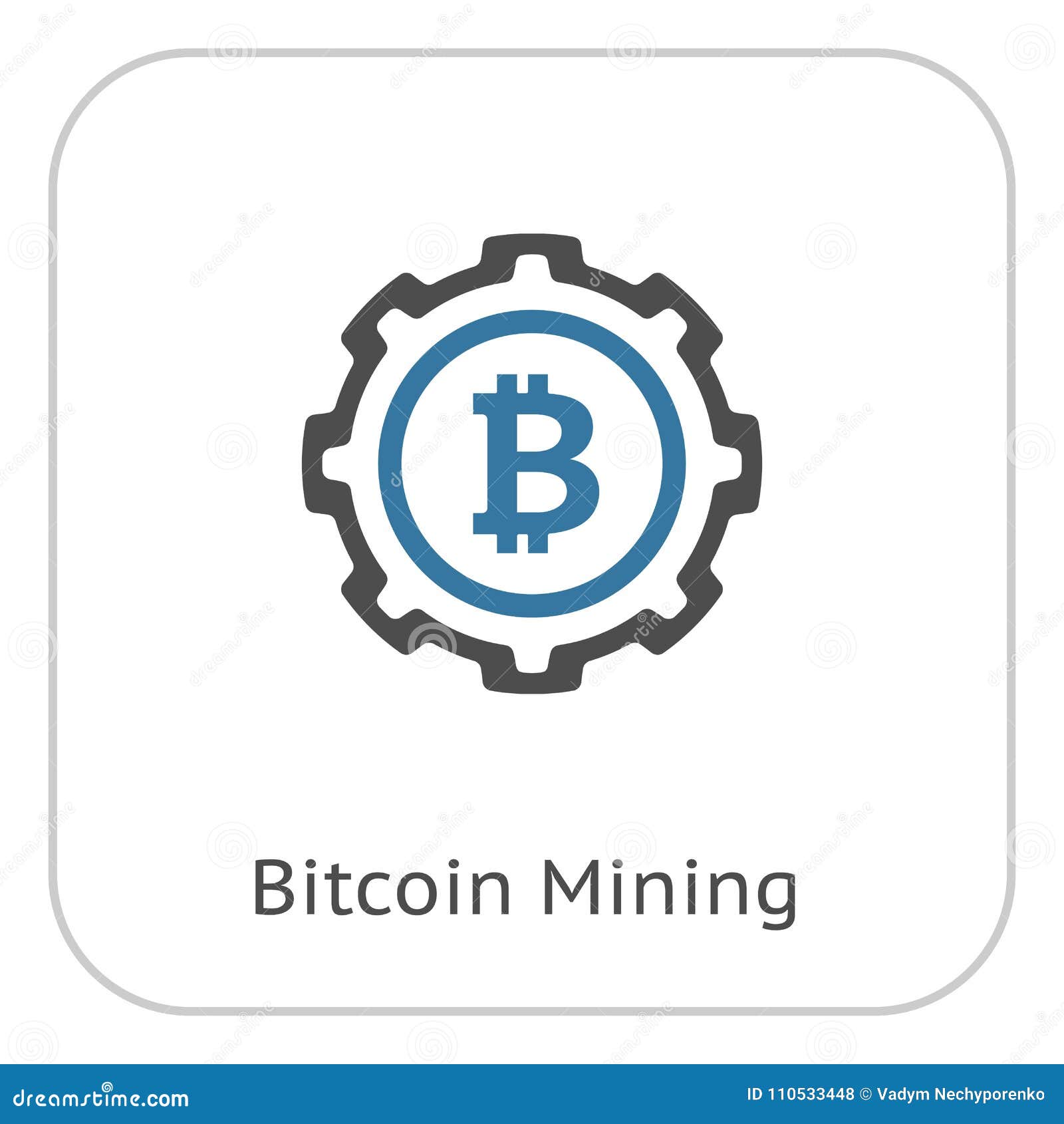 Bitcoin Mining Icon. stock vector. Illustration of bitcoin - 110533448