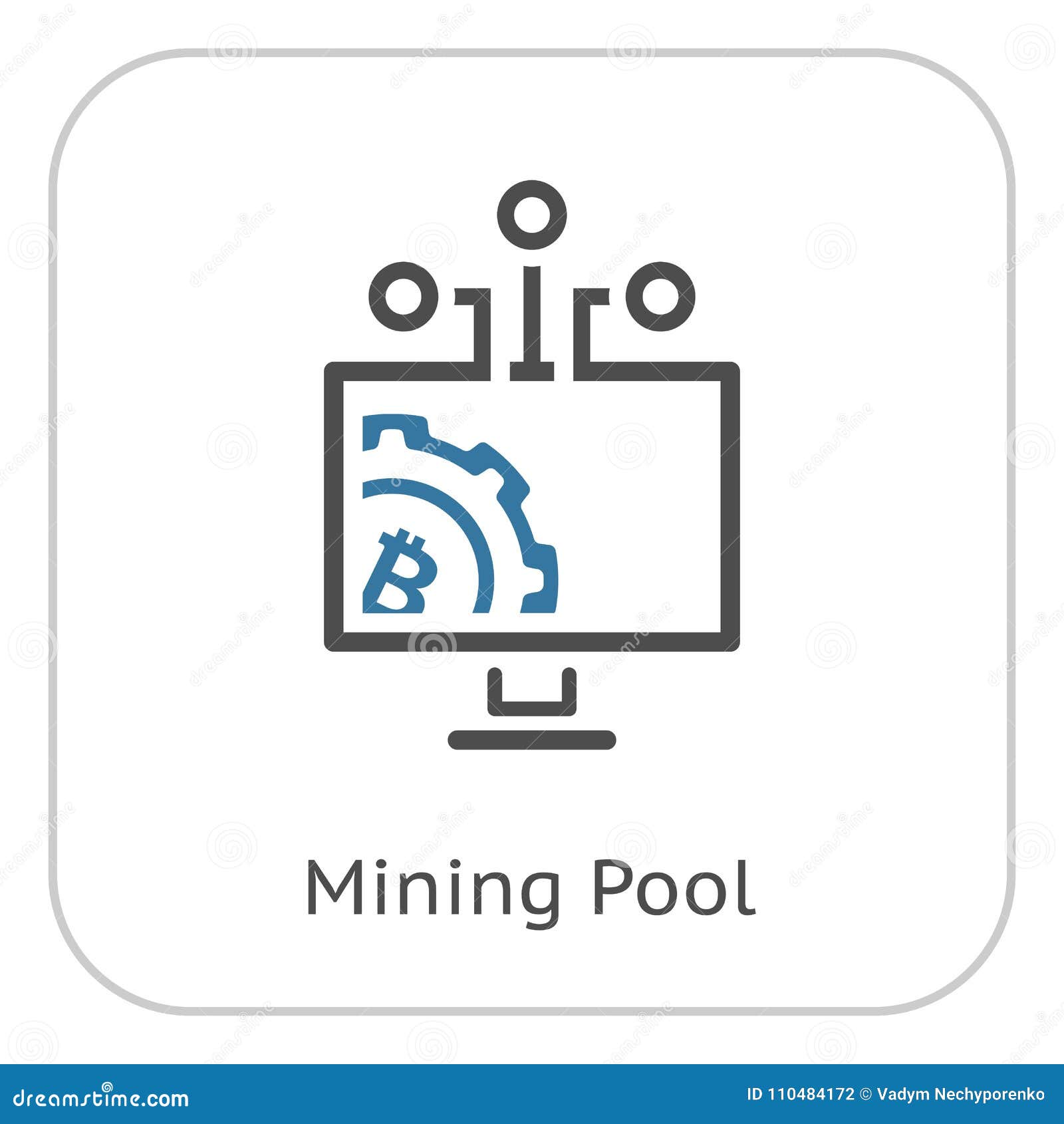 Bitcoin Mining Pool Icon Stock Vector Illustration Of Business - 