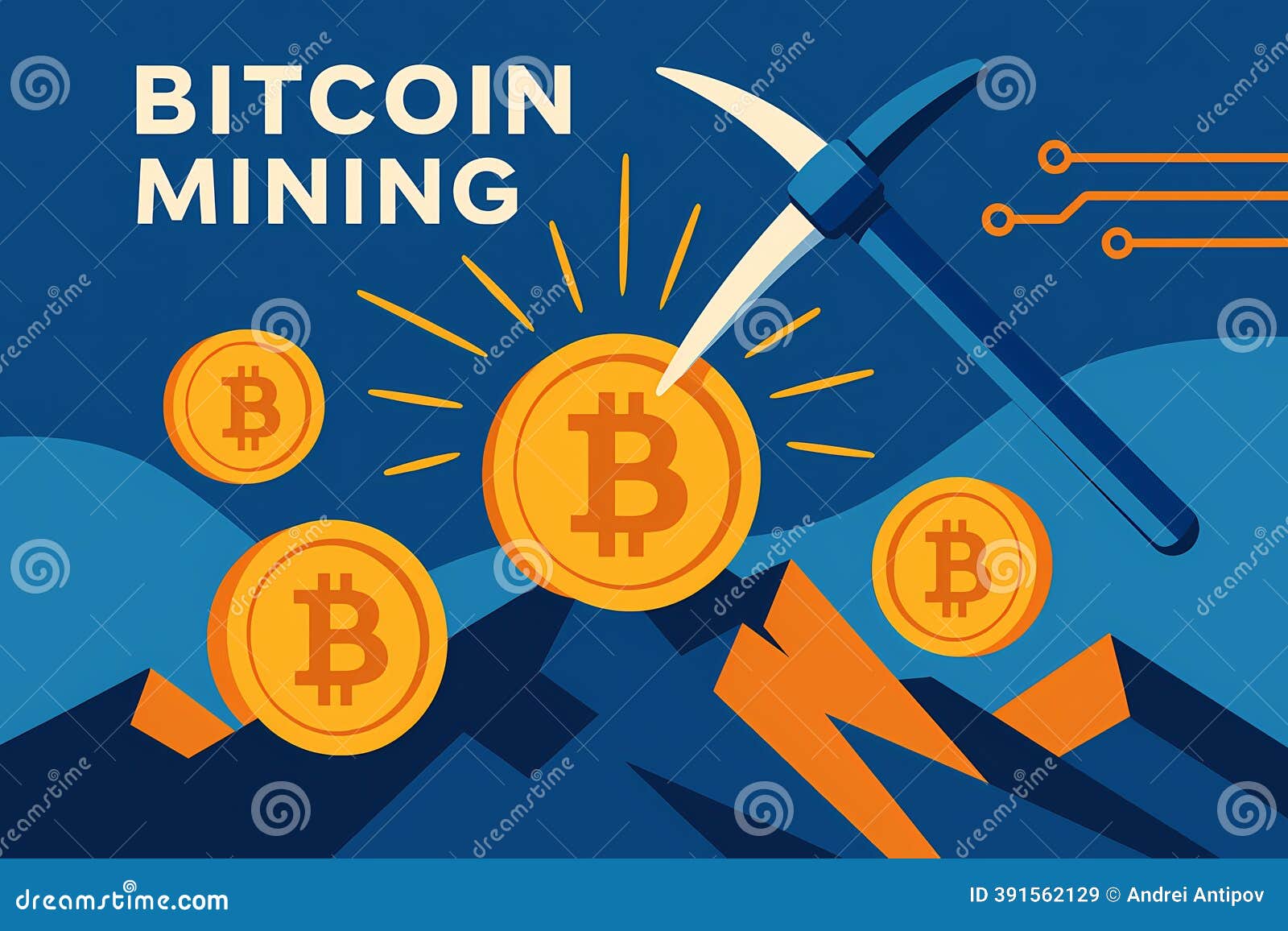 Bitcoin Mining Process in Flat Style – AI Generated Stock Illustration -  Illustration of trend, financial: 391562129
