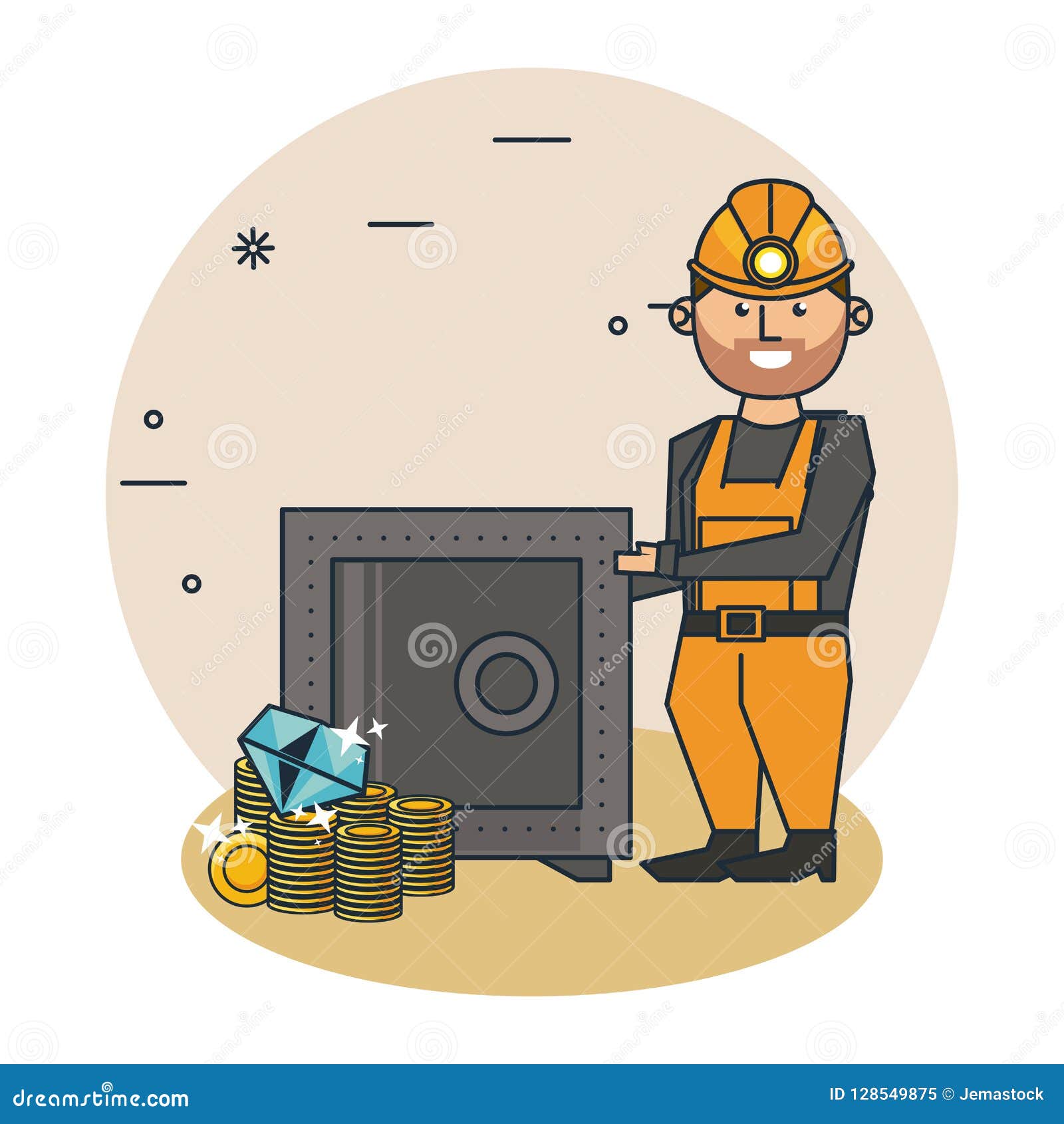 Bitcoin Mining Cartoons Stock Vector Illustration Of Mining 128549875 - 