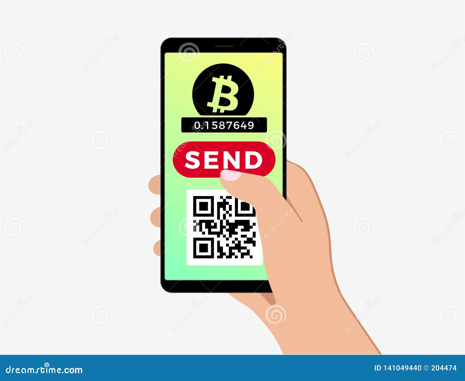Bitcoin Mobile Payment Concept Stock Vector - Illustration of mobile,  money: 141049440