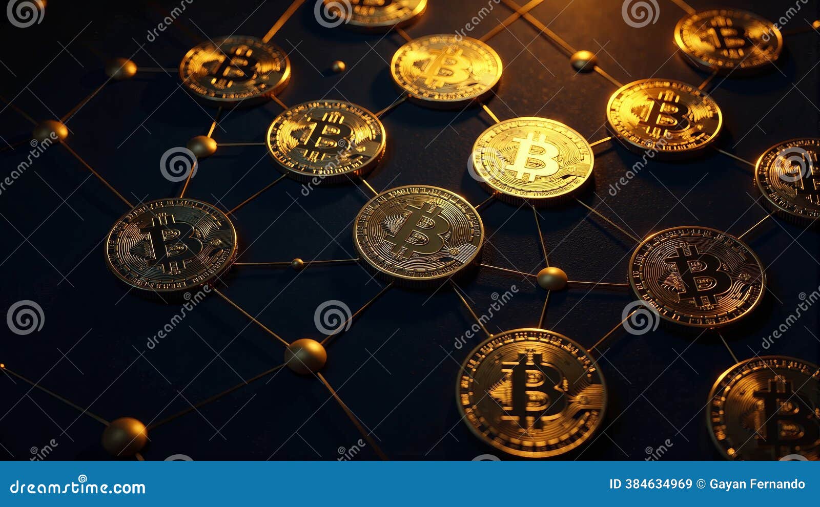 Bitcoin Network, Cryptocurrency Blockchain Technology Concept Stock  Illustration - Illustration of online, abstract: 384634969