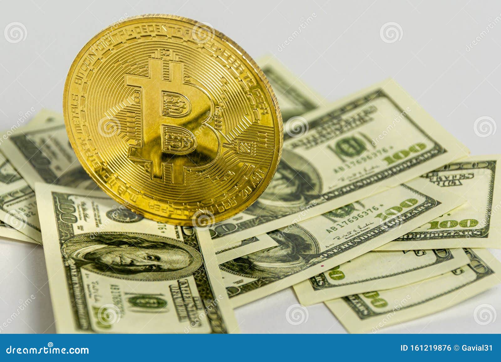 Bitcoin New Digital Virtual Money And Banknotes Of Dollars ...