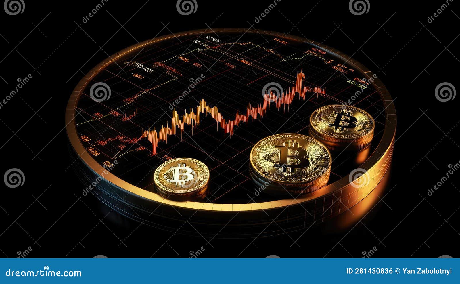 bitcoin online trading chart background bronze black. generative ai
