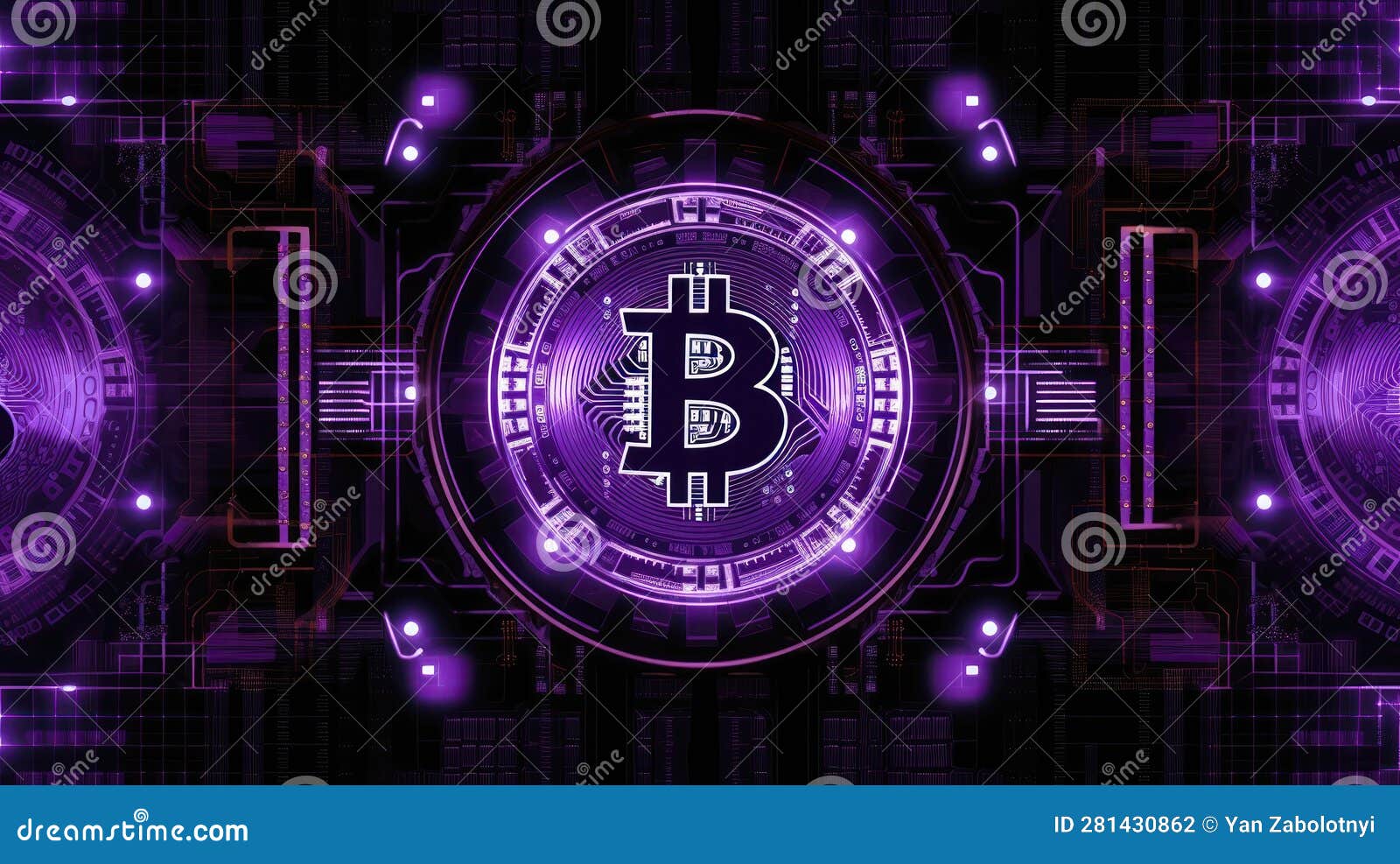 bitcoin online trading chart background purple black. generative ai