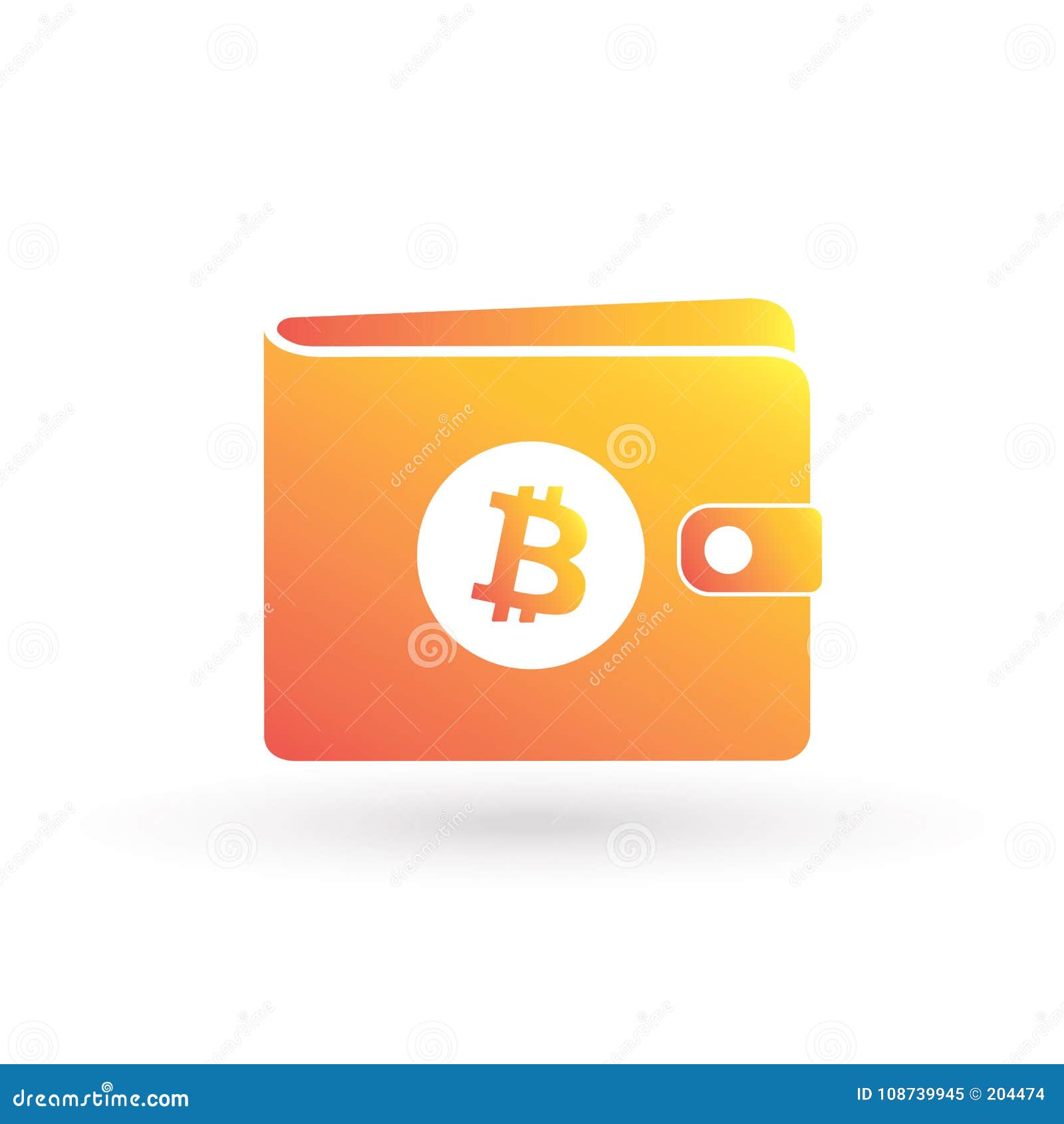 Bitcoin Orange Wallet with Crypto Currency Logo. Flat Blockchain Icon for  Web and Print Stock Vector - Illustration of currency, economy: 108739945