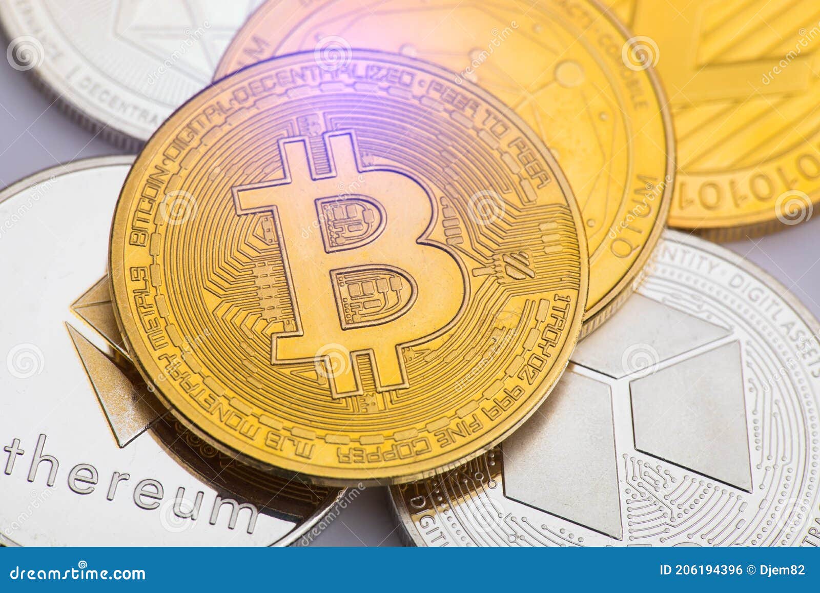 Bitcoin and Other Cryptocoins on the Headline Background Stock Photo -  Image of investment, gold: 206194396